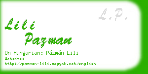 lili pazman business card