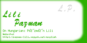 lili pazman business card